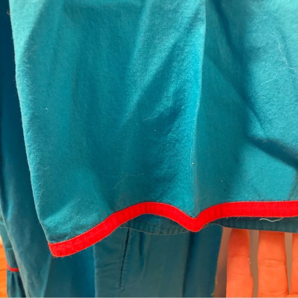 Bechamel bright blue embroidered square neck short sleeve summer peasant dress L - Picture 10 of 16